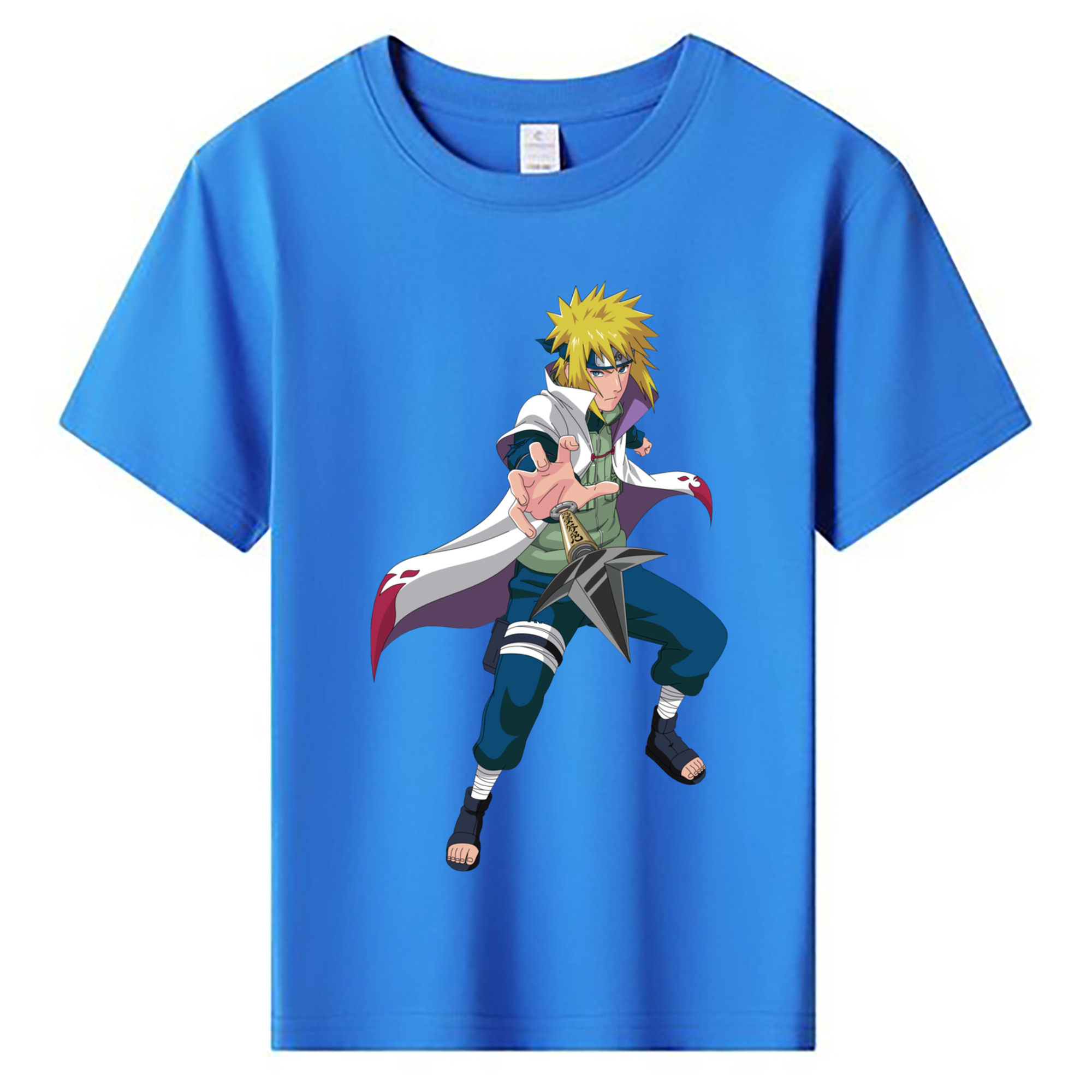 （画像用） NARUTO -ナルト- 波風 ミナト Namikaze Minato 綿100％キッズTシャツ（フロントプリント）